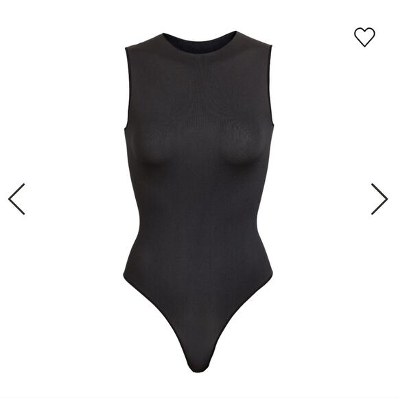 NWOT Skims Essential Crew Neck Sleeveless Bodysuit in Onyx - Picture 2 of 6